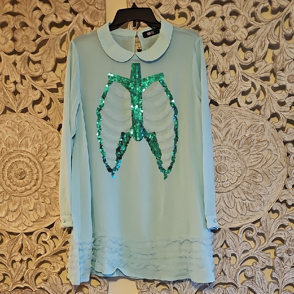 Iron Fist Sequin Embellished Blue Dress NWT
